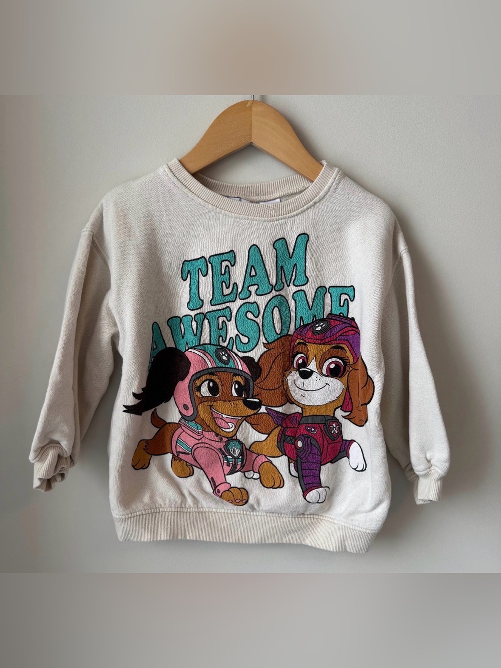 Zara Kids Paw Patrol Sweatshirt 'Team Awesome' Graphic Size 4-5